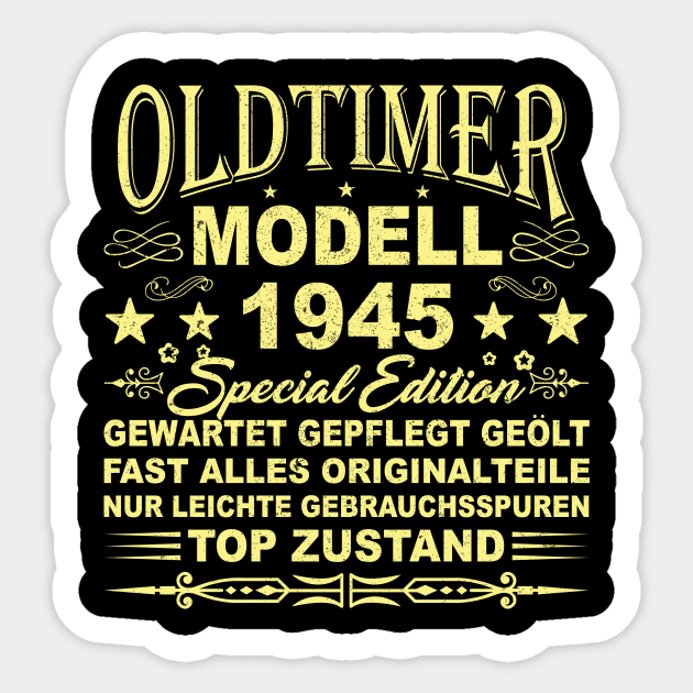 OLDTIMER MODELL BAUJAHR 1945 Sticker by SinBle